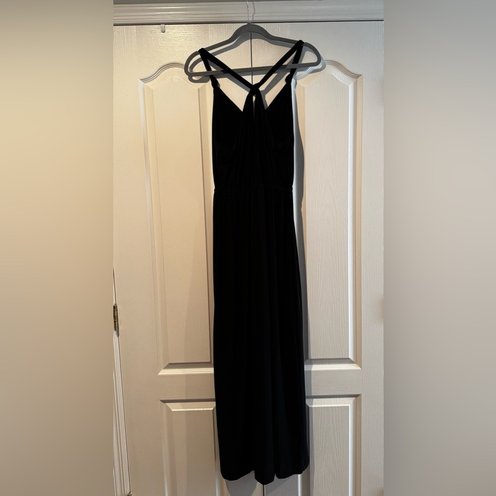 Susana Monaco Black Maxi Dress with Keyhole and Knot Detail - Size L